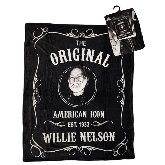 New American Icon Est. 1933 Willie Nelson Plush Gift Throw Blanket Country Music - Picture 1 of 2